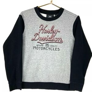 Vintage Harley Davidson Sweatshirt Crewneck Gray Genuine Motorcycles